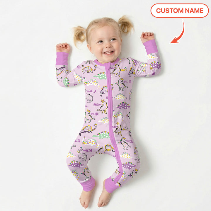 Custom Name Mardi Gras Saurus Convertible Zippy