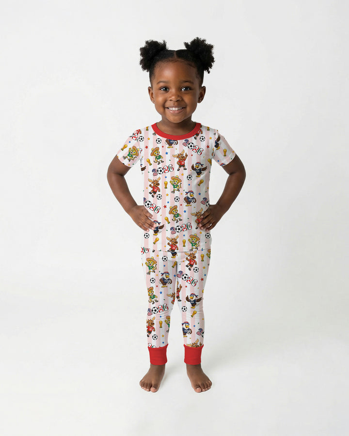 Zweiteiliges, kurzärmliges Pyjama-Set mit Marienkäfern