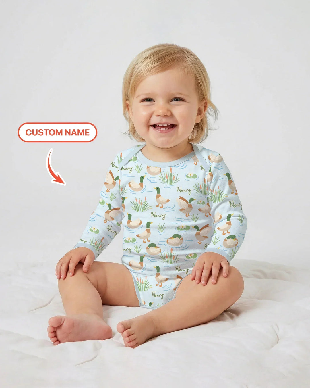Personalized Mallard Duck Bamboo Bodysuit