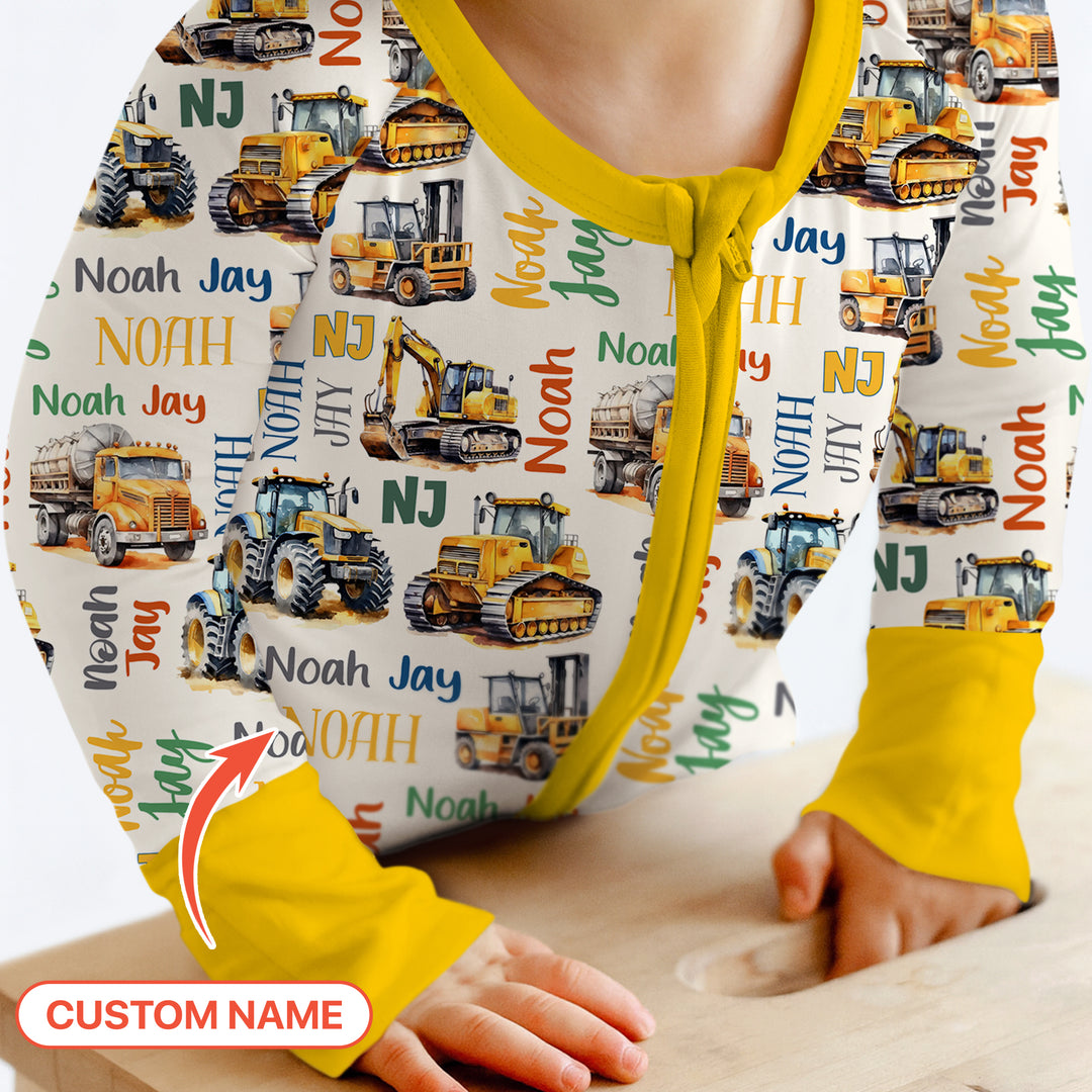 Custom Name Construction Trucks Convertible Zippy