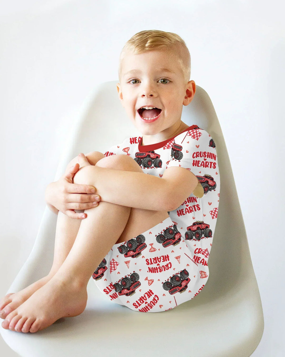 Crushin Hearts Two Piece Short Sleeve Shorts Pajama Set