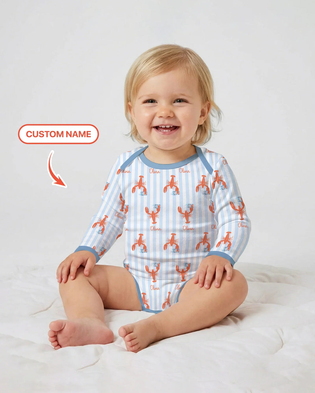 Gerippte Babykleidung mit individuellem Foto - Weich &amp; Skizzenhaft