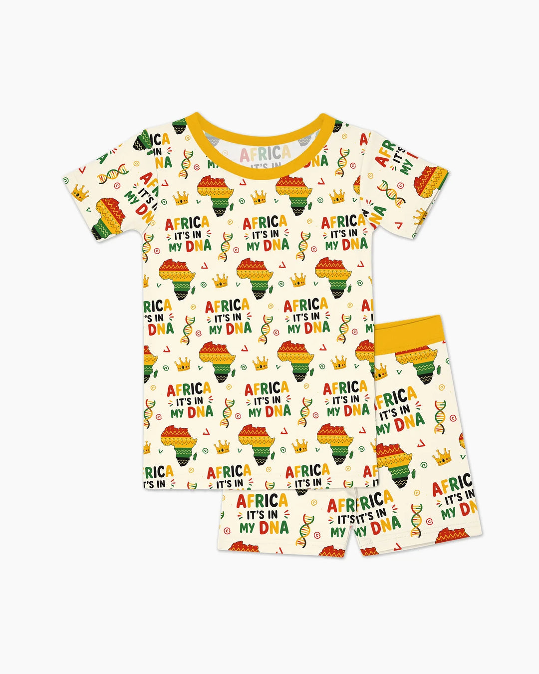 Africa It's In My DNA Bamboo Two Piece Short Sleeve Shorts Pajama Set
