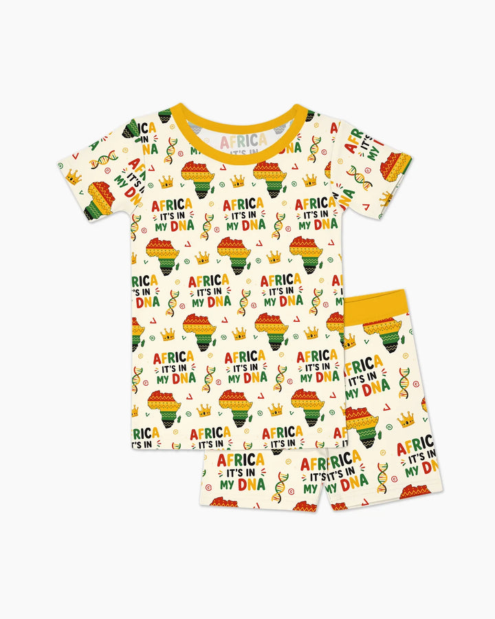 Africa It's In My DNA Bamboo Two Piece Short Sleeve Shorts Pajama Set