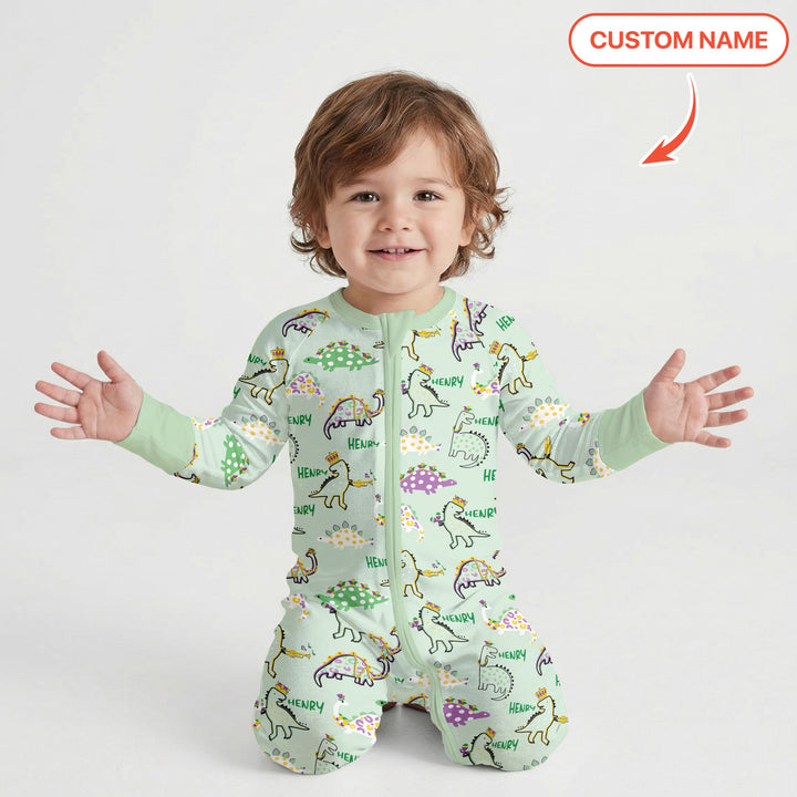 Custom Name Mardi Gras Saurus Convertible Zippy