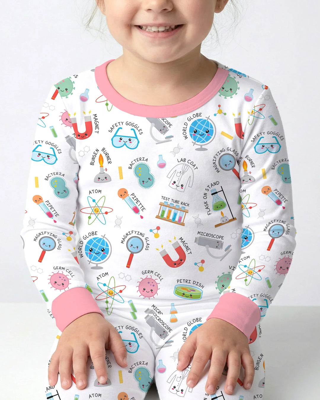 Zweiteiliges Langarm-Pyjama-Set mit Sommerfrüchten