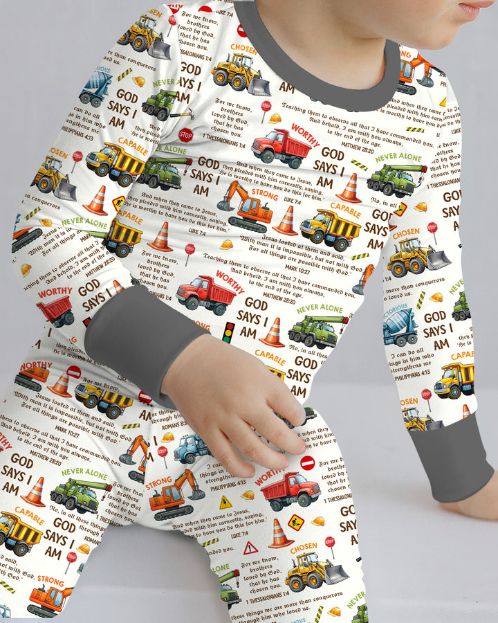 Zweiteiliges Langarm-Pyjama-Set mit Sommerfrüchten