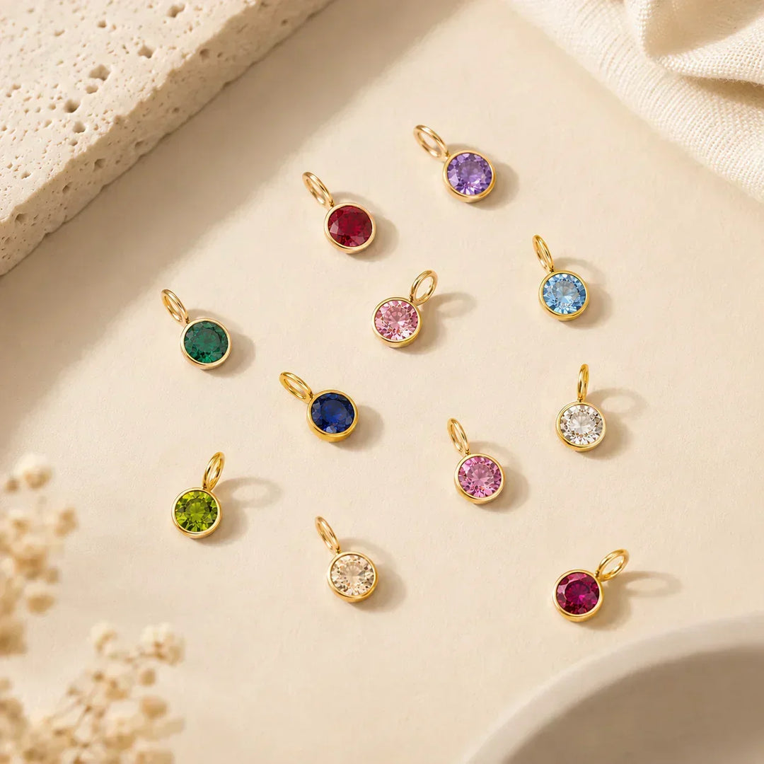 Personalized Initial & Birthstone Charms