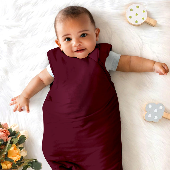 Burgunderbaby Schlafsack Bambus - elegant & Plüsch