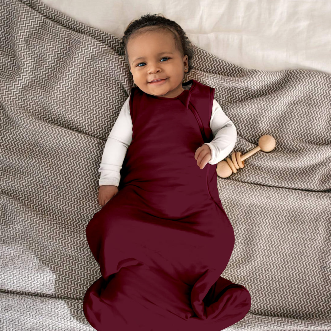 Burgunderbaby Schlafsack Bambus - elegant & Plüsch