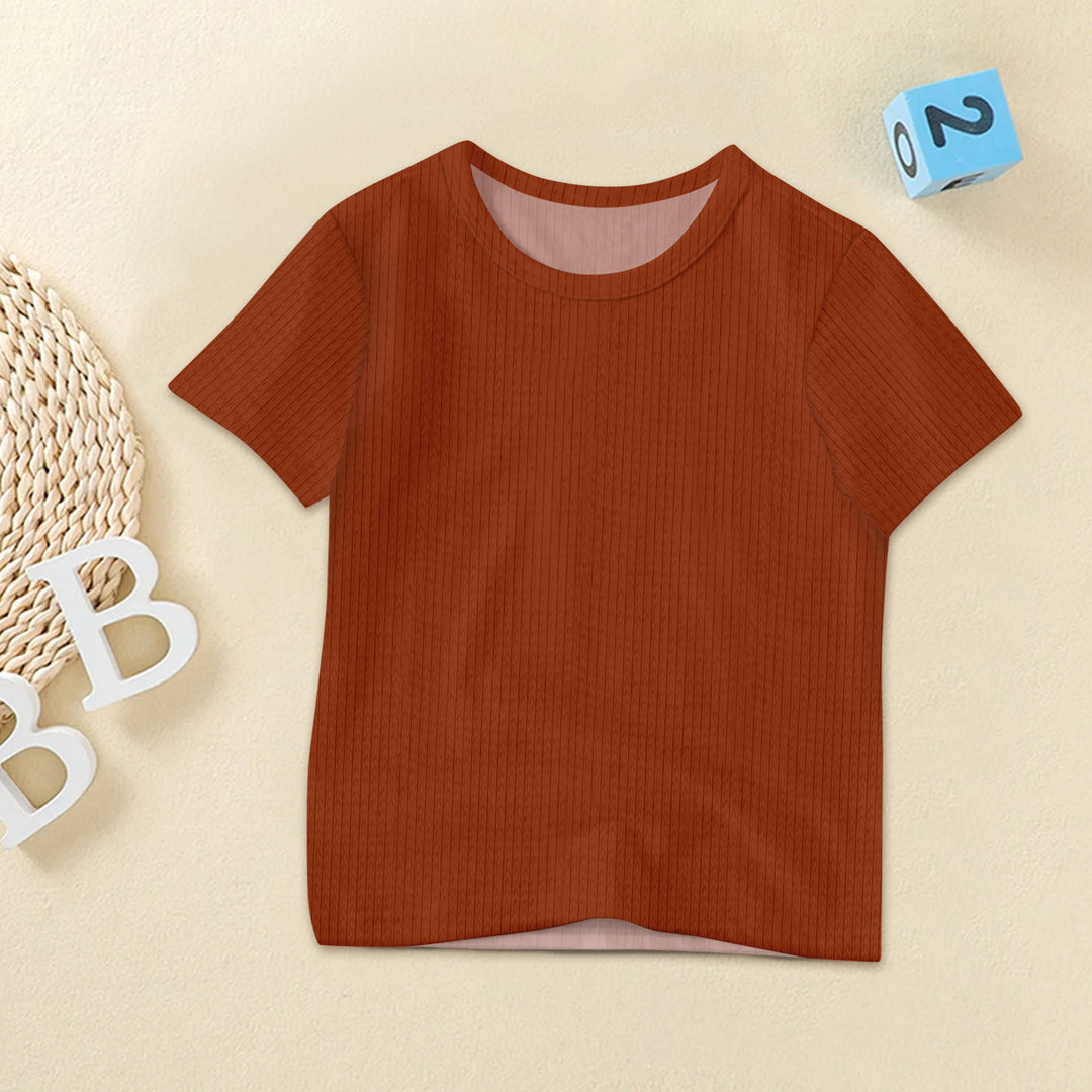 Rust Brown Ribbed Bamboo Baby Clothing – Warm and Earthy