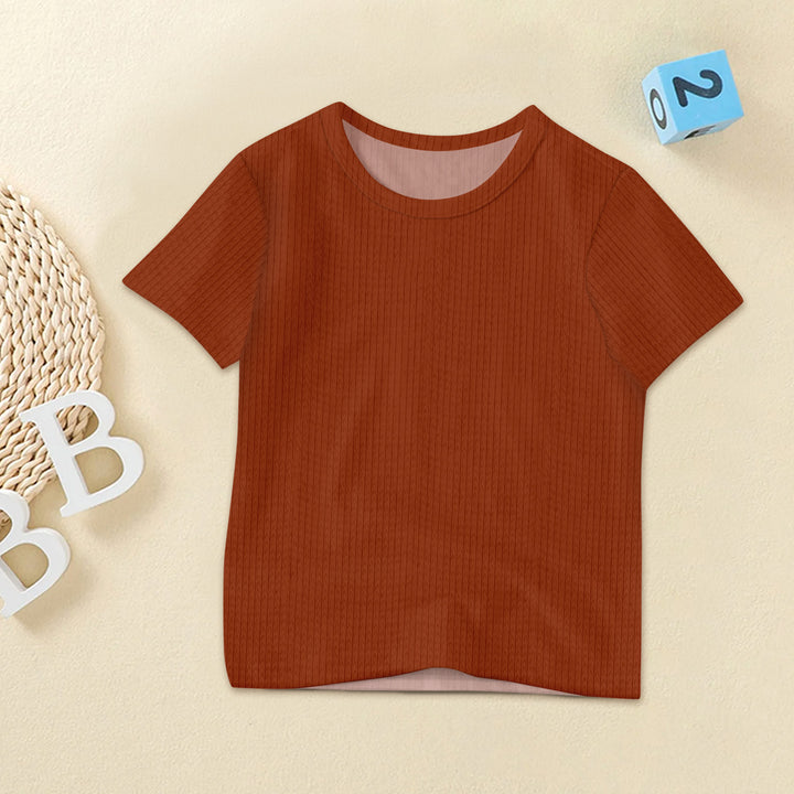 Rust Brown Ribbed Bamboo Baby Clothing – Warm and Earthy