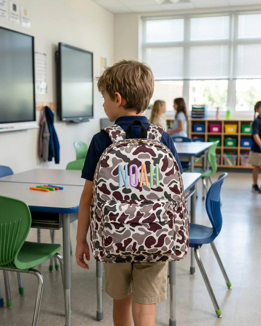 Custom Name Colorful Text Embroidered Backpack