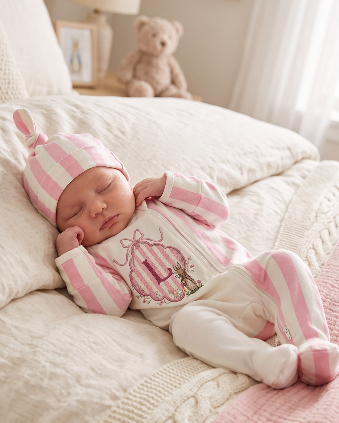 Gerippte Babykleidung mit individuellem Foto - Weich &amp; Skizzenhaft