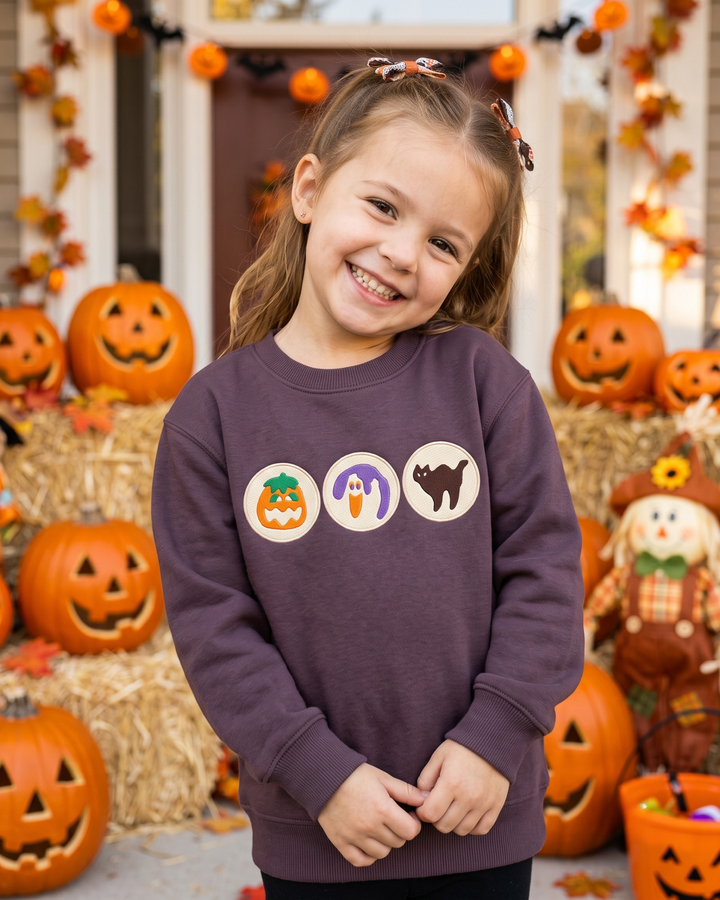 Spooky Biscuits Embroidered Bamboo Crewneck Sweatshirt