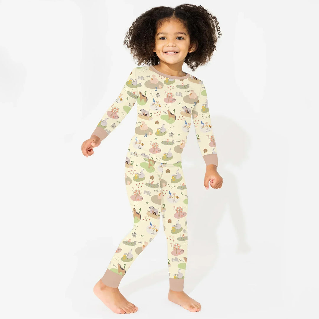Farm Animal Counting Two Piece Long Sleeve Pajama Set