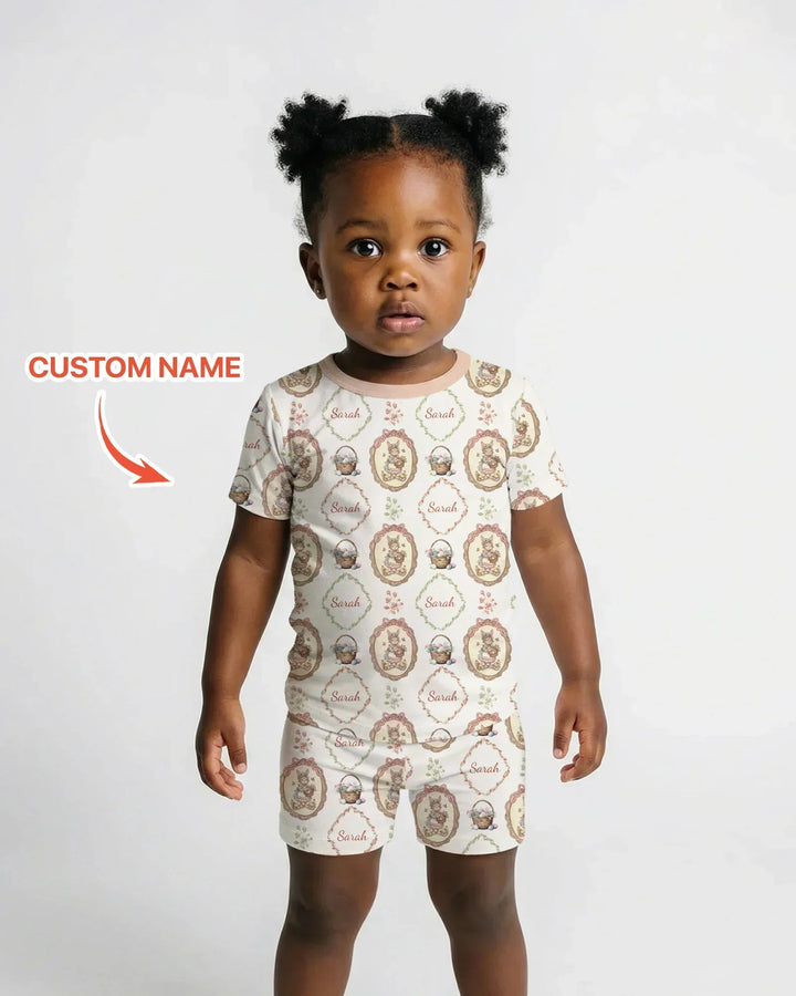 Zweiteiliges, kurzärmliges Pyjama-Set mit Marienkäfern