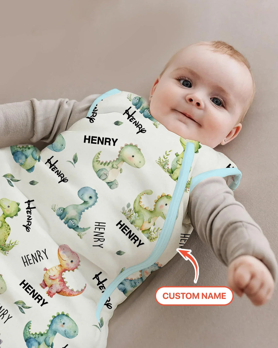 Dinosaur Custom Name Sleep Bag