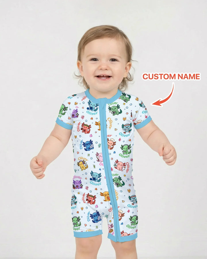 Custom Name Cute Hobby Axolotl Shorty Zippy