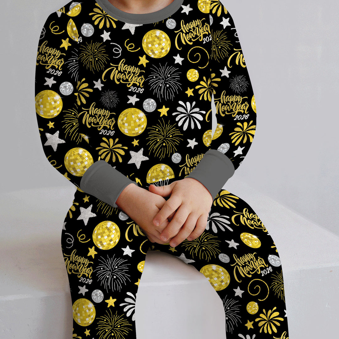 New Year's Eve Celebration Two Piece Long Sleeve Pajama Set