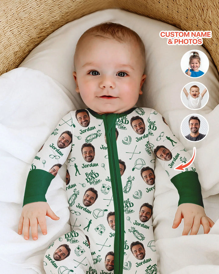 Custom Photo Best Dad By Par Bamboo Convertible Zippy