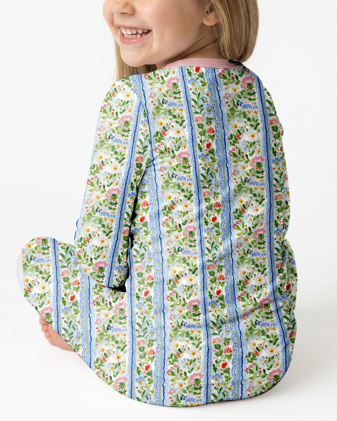 Paste Floral Girl Bamboo Two Piece Long Sleeve Pajama Set