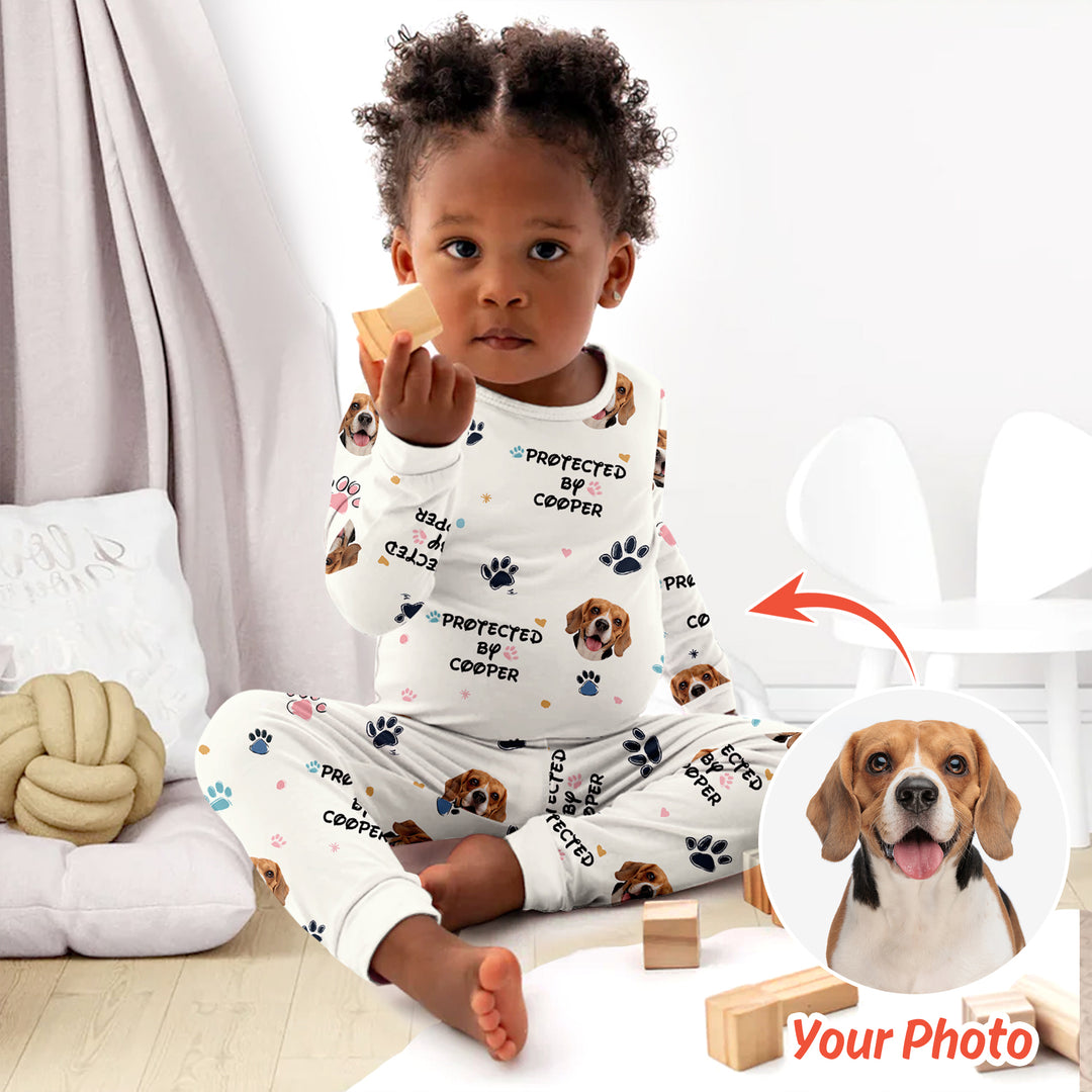 Custom Dog Photo Pattern Protected By Pajama