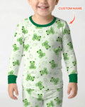 Marzipan Passover Conversation Frogs Bamboo Two Piece Long Sleeve Pajama Set