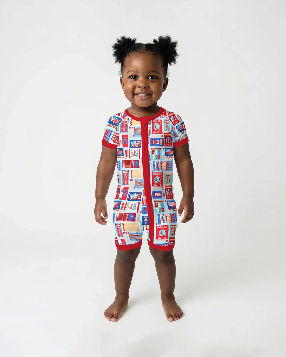 Patriotic Matchbox Family Matching Bamboo Shorty Zippy