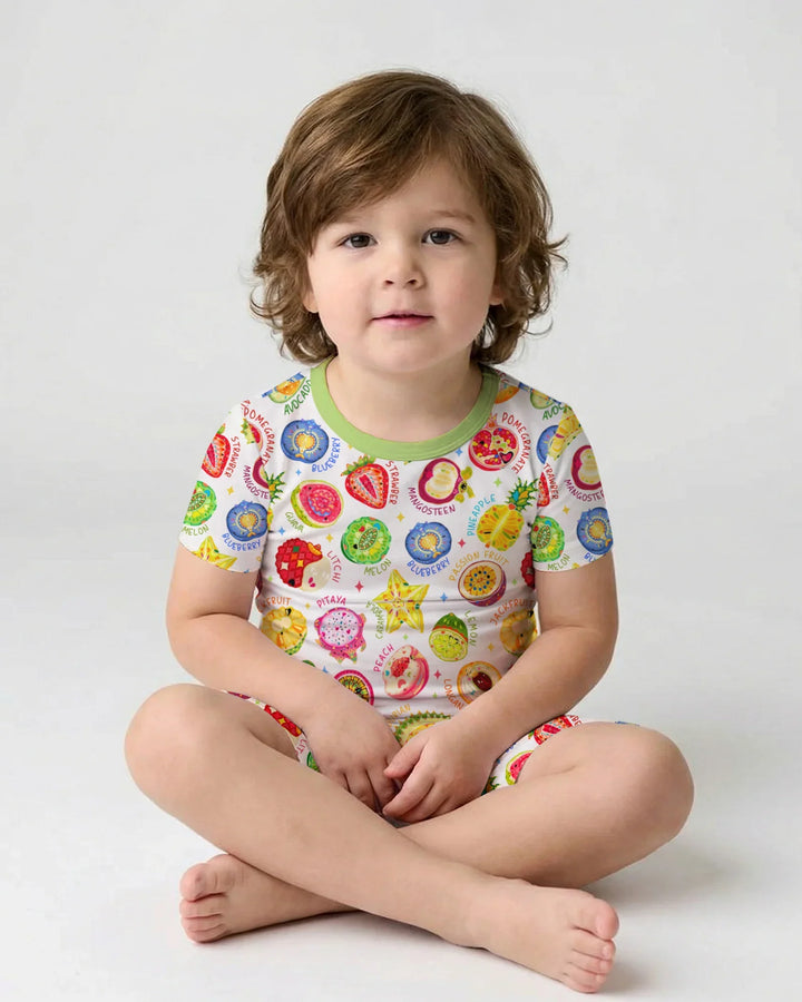 Conjunto de pijama de dos piezas de bambú Juicy World de manga corta y pantalones cortos