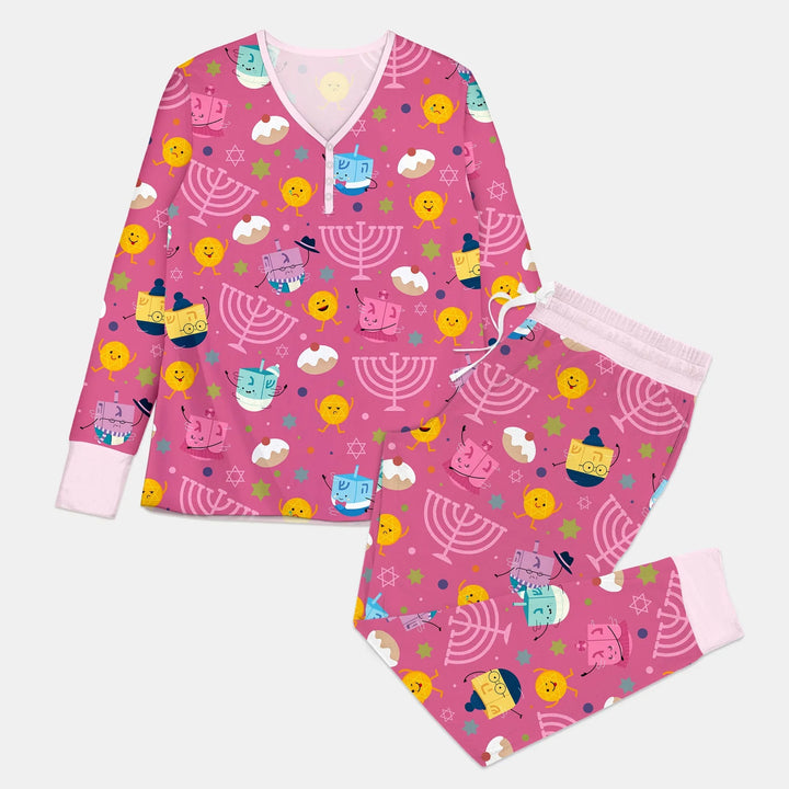 Hanukkah Little Dreidel Family Women Pajama Set