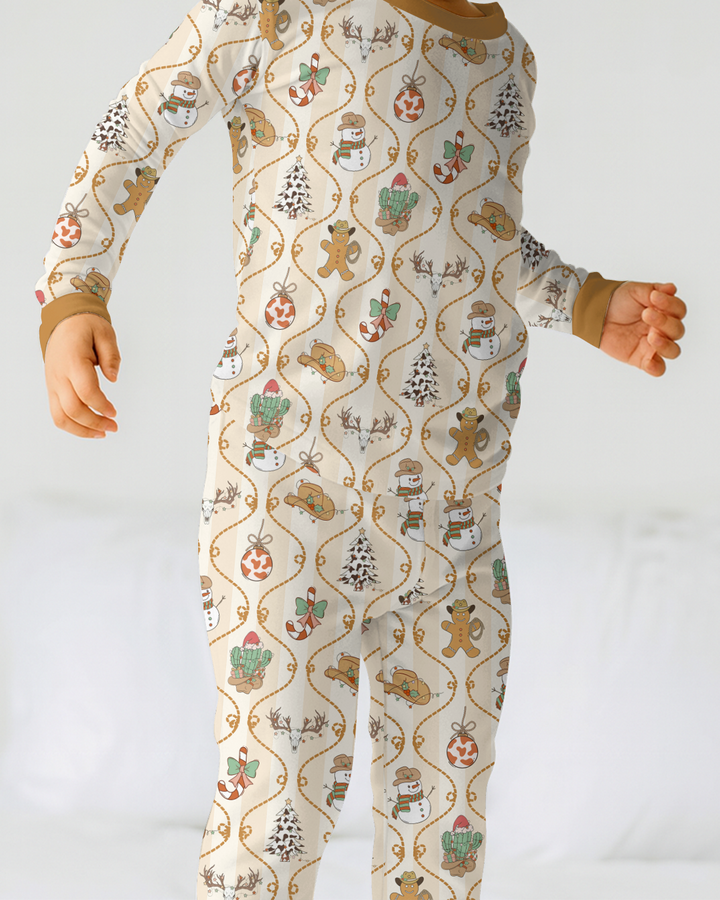 Zweiteiliges Langarm-Pyjama-Set mit Sommerfrüchten