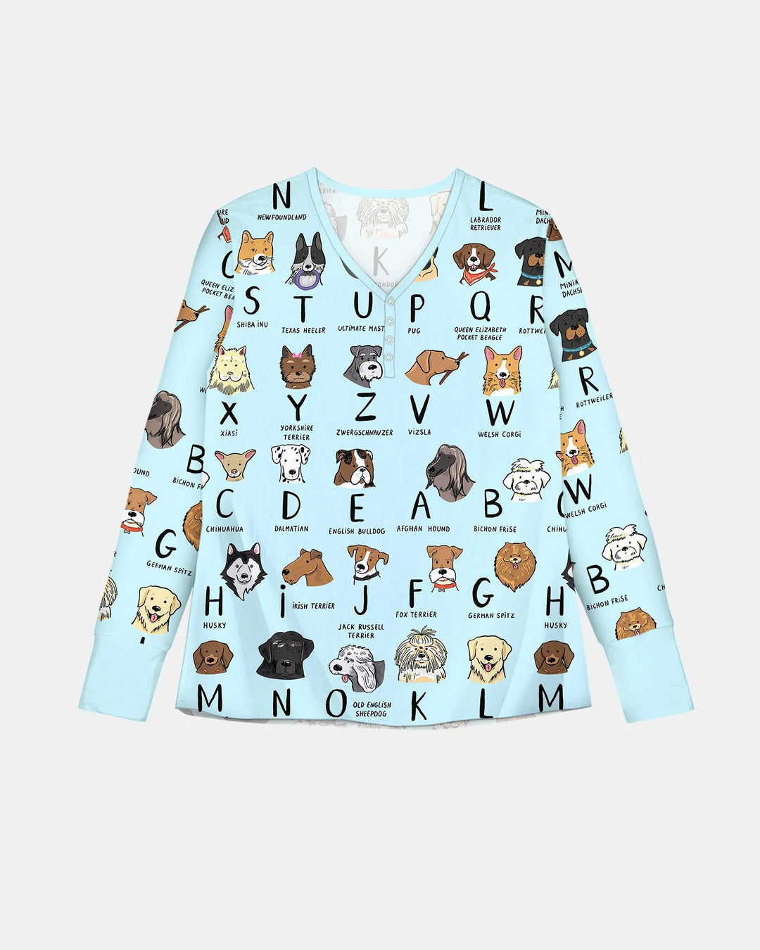 Funny Dogs Alphabet Women Pajama Set