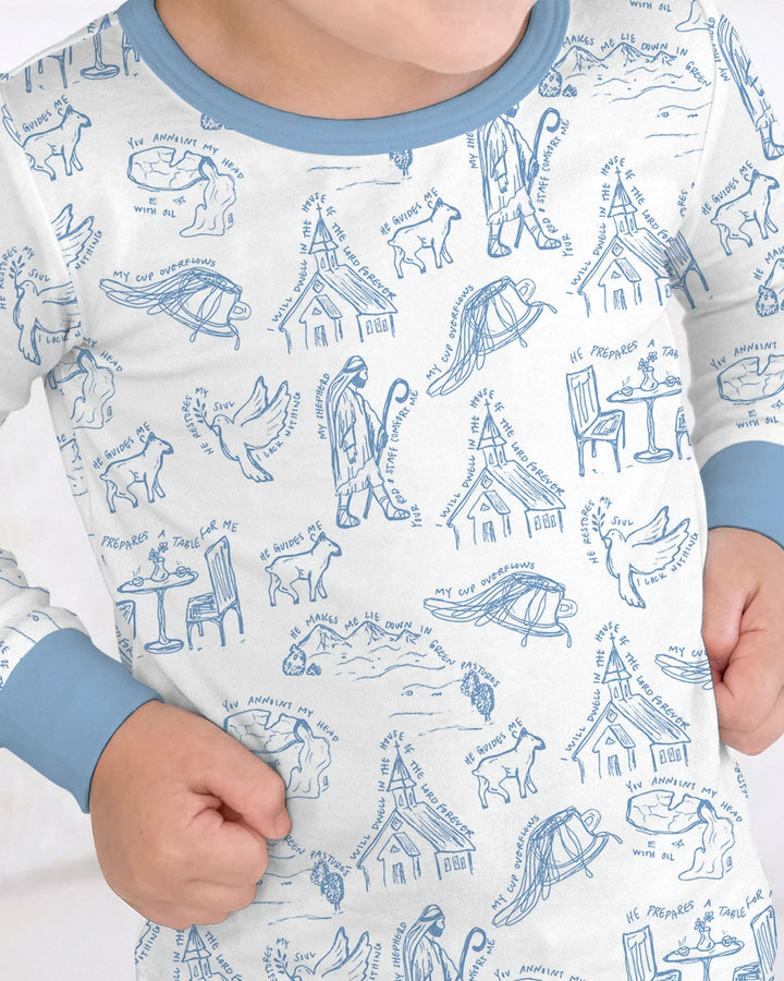 Zweiteiliges Langarm-Pyjama-Set mit Sommerfrüchten