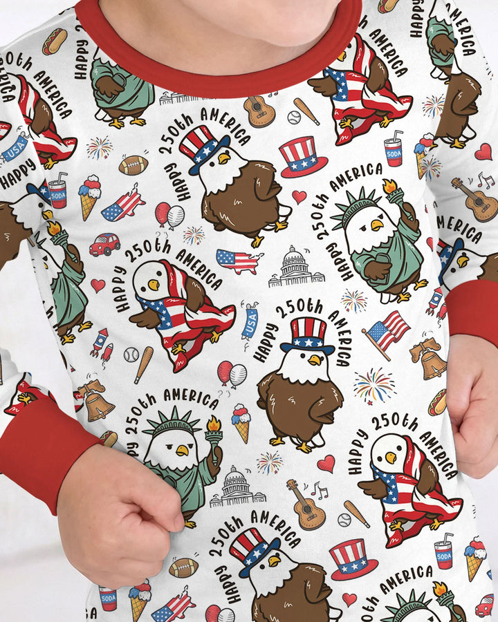 Zweiteiliges Langarm-Pyjama-Set mit Sommerfrüchten