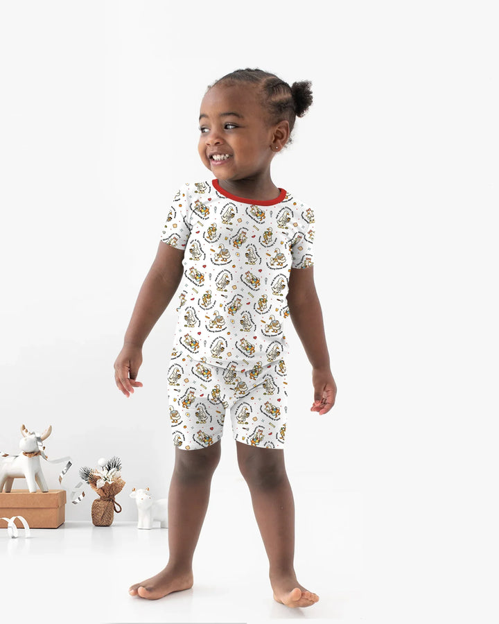 Just A String Cheese Mama Era Mommy & Me Bamboo Two Piece Short Sleeve Shorts Pajama Set
