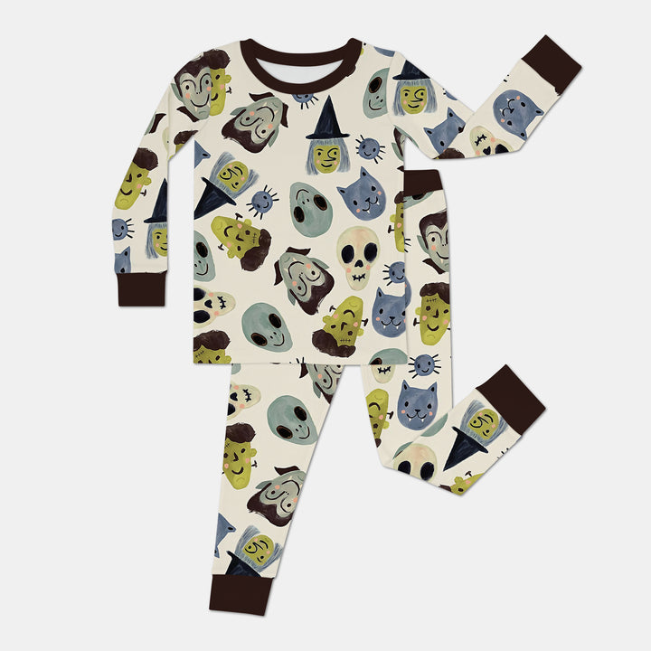 Halloween Face Two Piece Long Sleeve Pajama Set