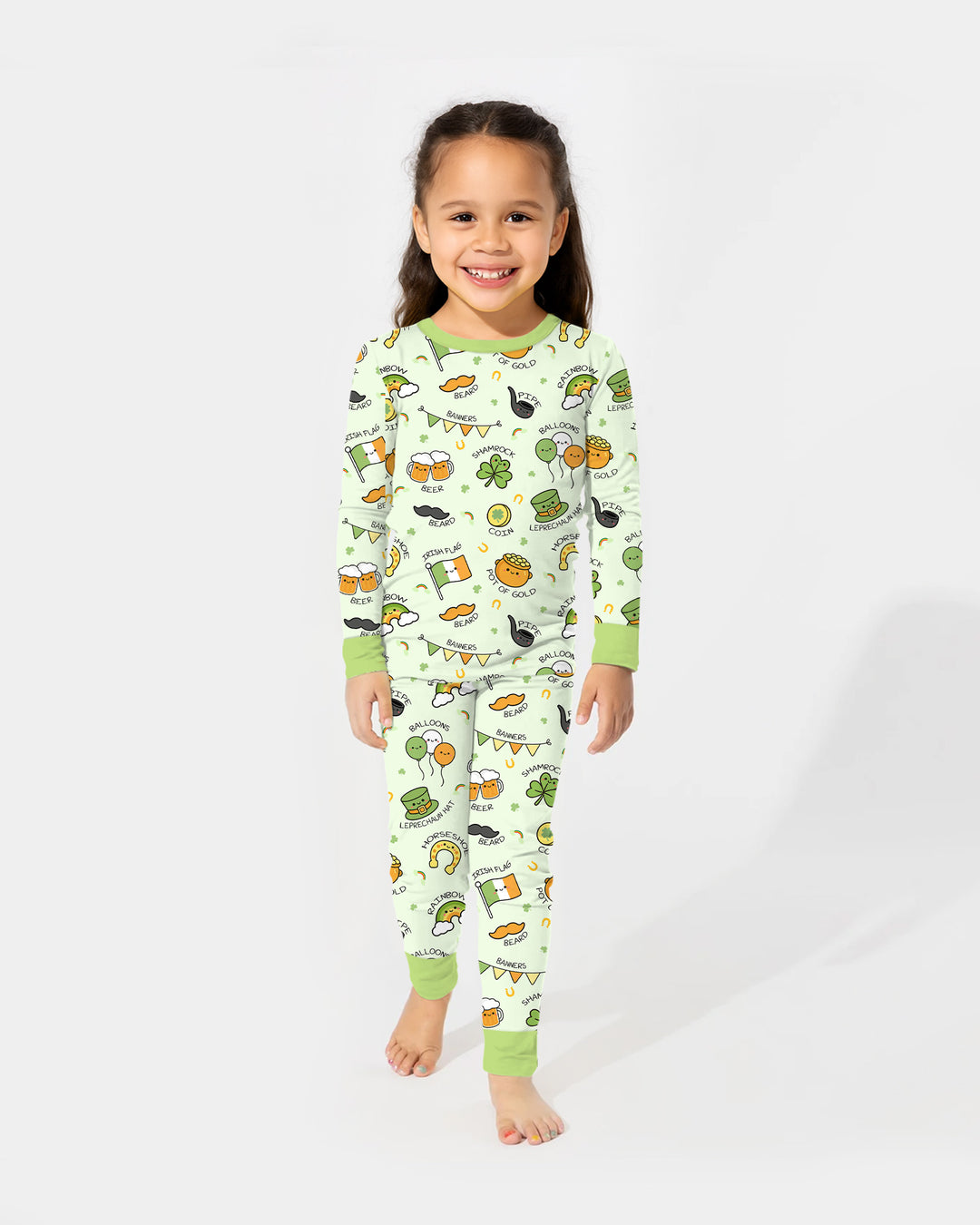 Zweiteiliges Langarm-Pyjama-Set mit Sommerfrüchten