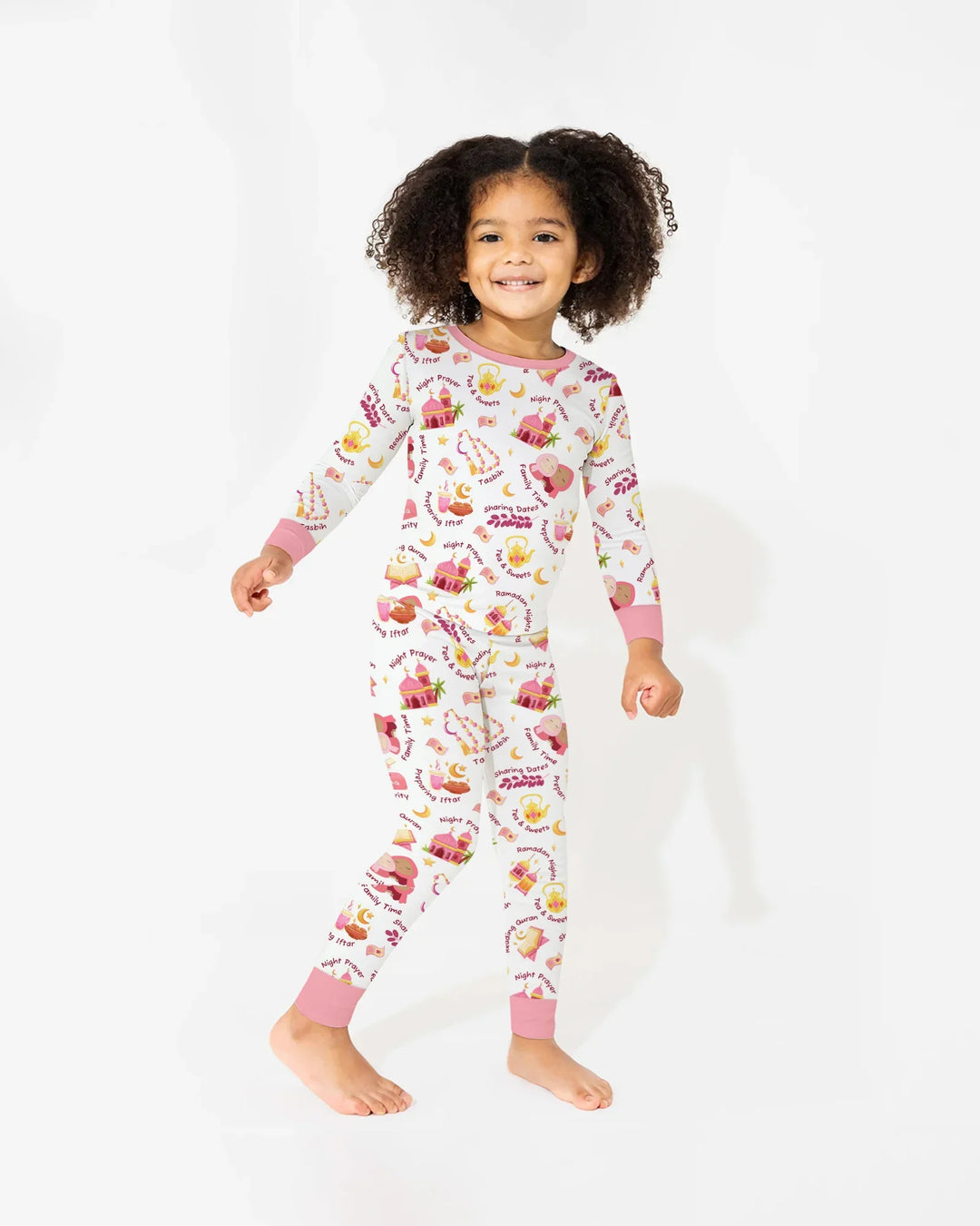 Ramadan Mubarak Matching Family Two Piece Long Sleeve Pajama Set