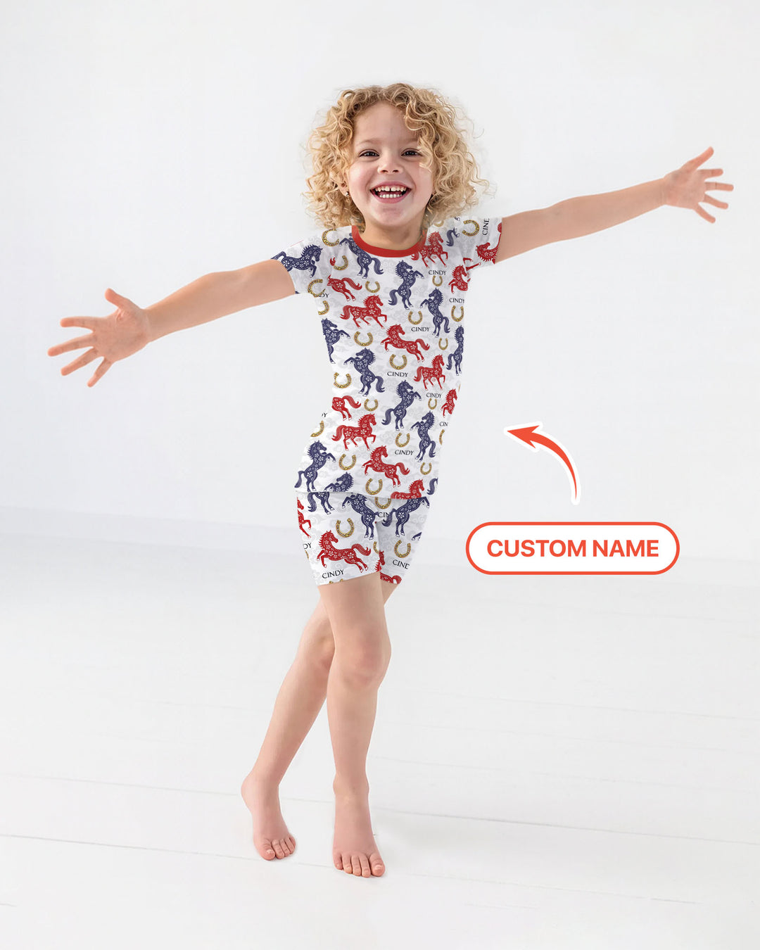 Zweiteiliges Pyjama-Set mit kurzen Ärmeln und Shorts im Sommer-Design