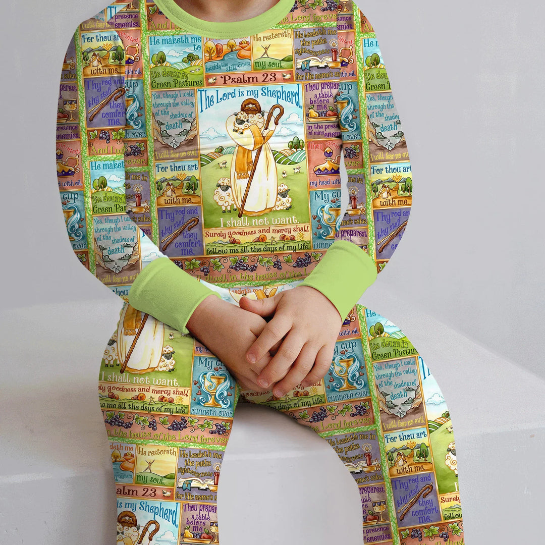 Zweiteiliges Langarm-Pyjama-Set mit Sommerfrüchten