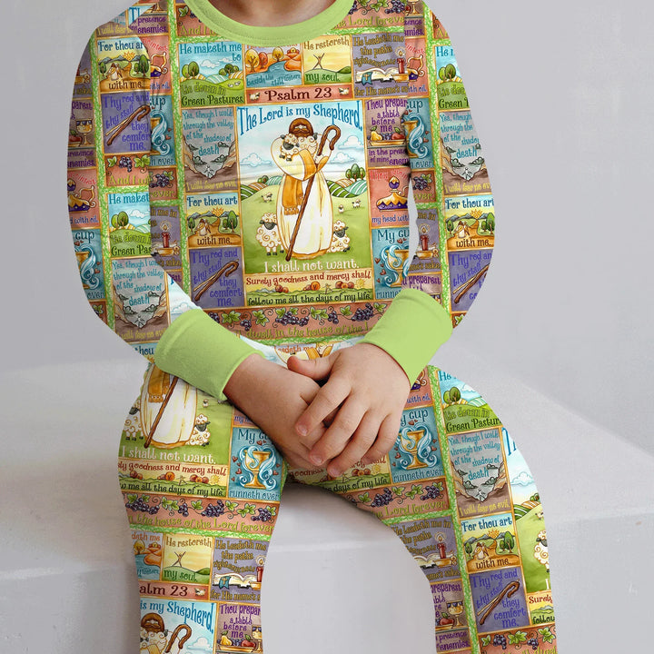 Zweiteiliges Langarm-Pyjama-Set mit Sommerfrüchten