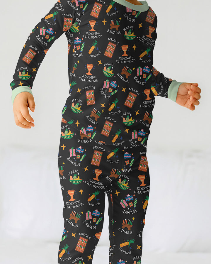 Kwanzaa Spirit Two Piece Long Sleeve Pajama Set