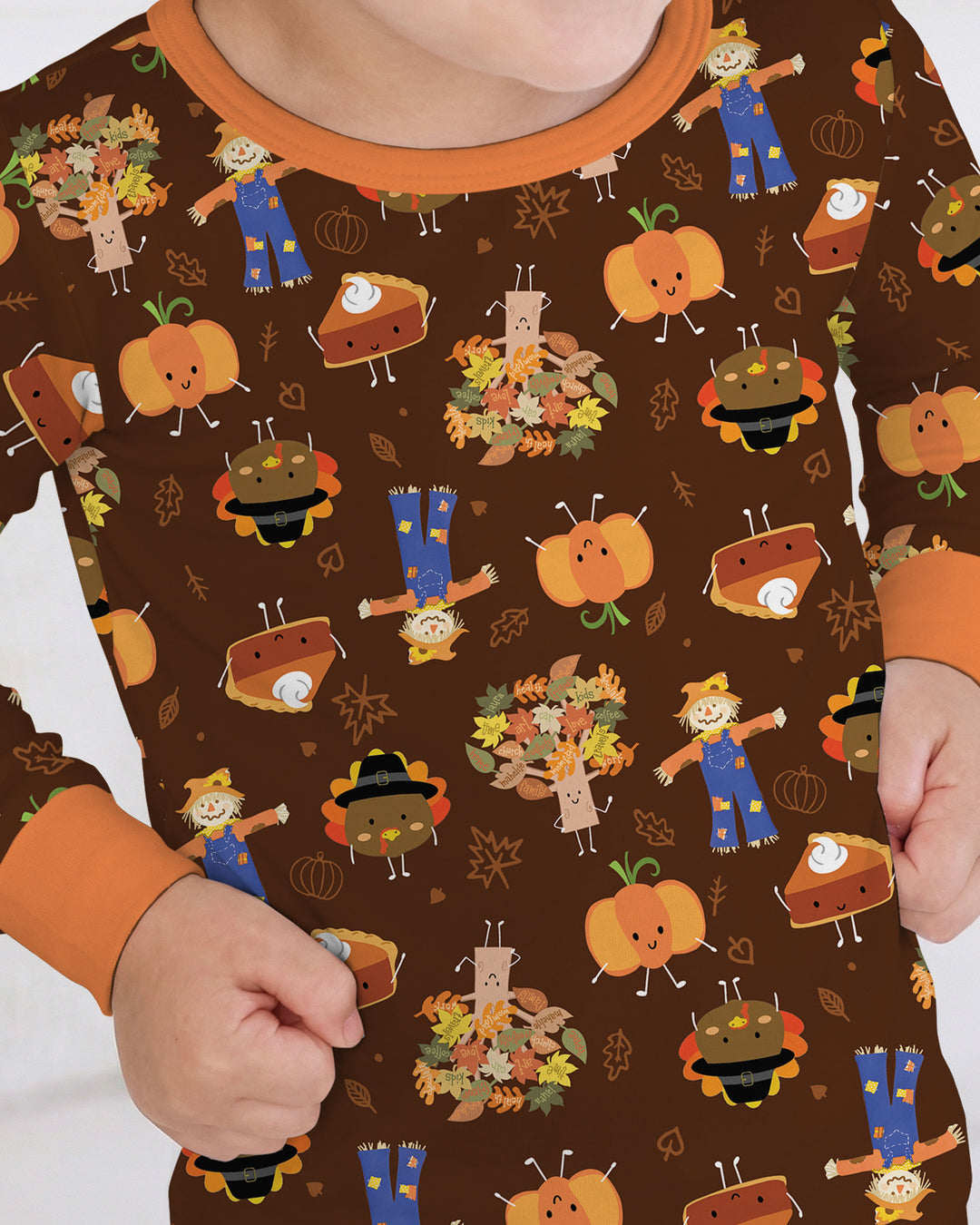 Thanksgiving Festive Bamboo Two Piece Long Sleeve Pajama Set
