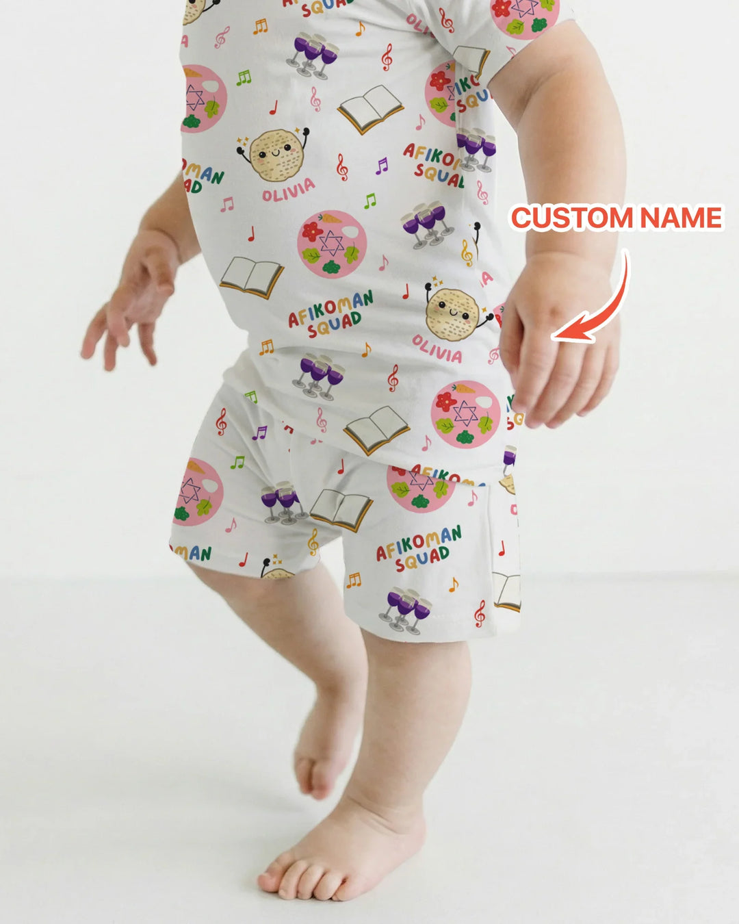 Zweiteiliges Pyjama-Set mit kurzen Ärmeln und Shorts im Sommer-Design