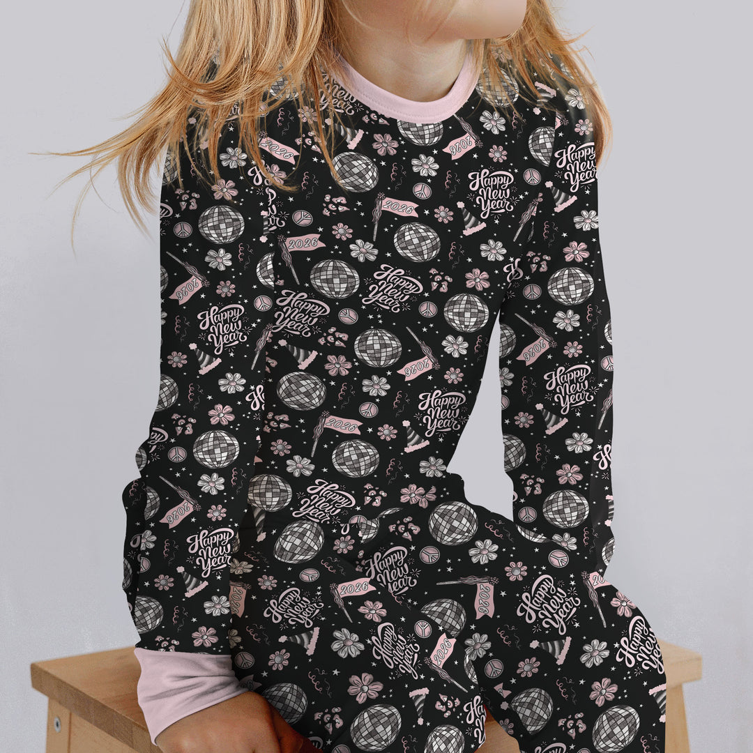 Disco New Years Eve Two Piece Long Sleeve Pajama Set