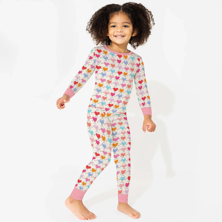 Zweiteiliges Langarm-Pyjama-Set mit Sommerfrüchten