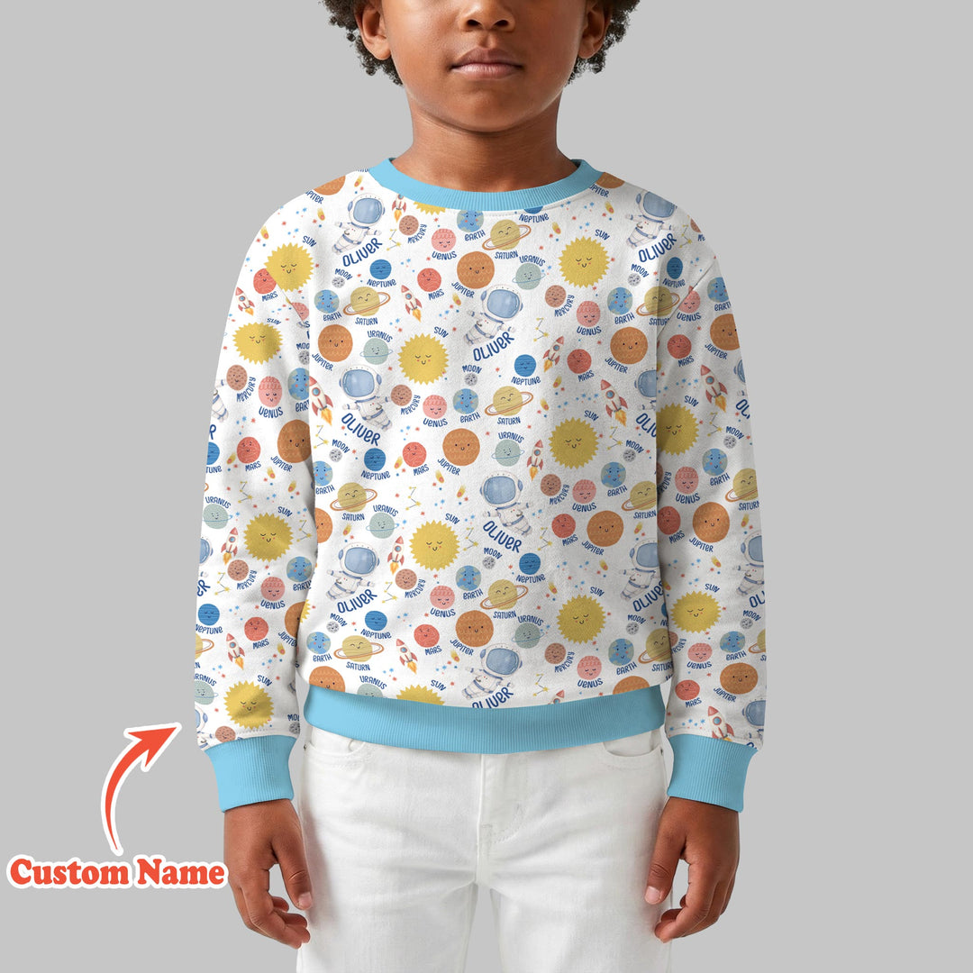 Custom Name Little's Kid into Universer Crewneck Sweatshirt