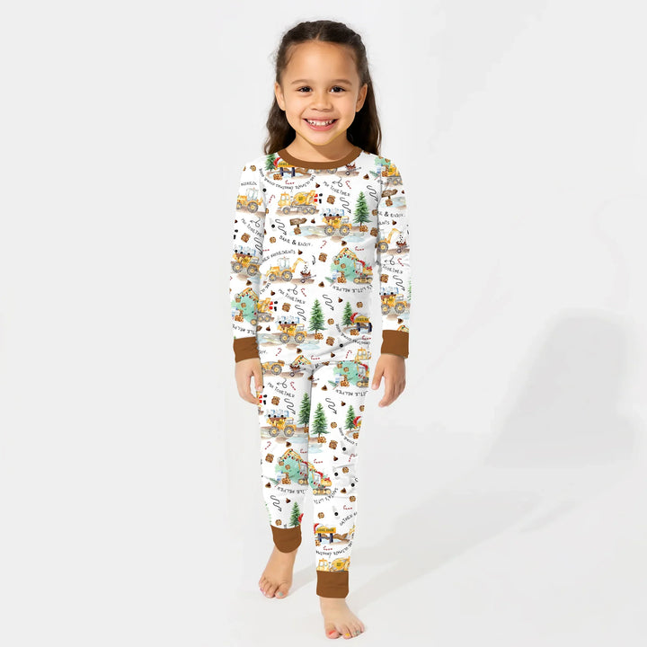 Zweiteiliges Langarm-Pyjama-Set mit Sommerfrüchten