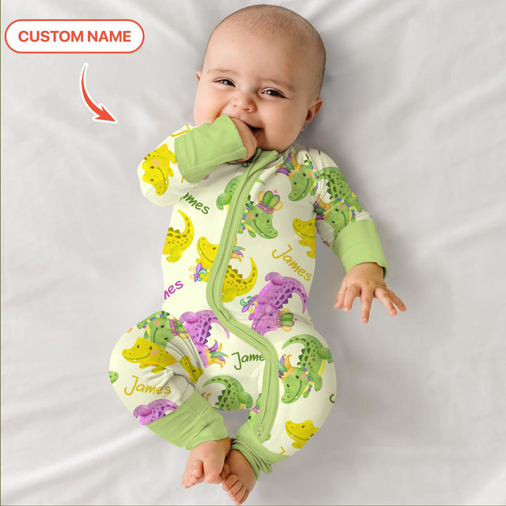 Custom Name Mardi Gras Alligator Convertible Zippy